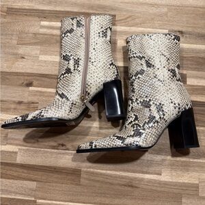 Schutz Raffaela Snake Print Boots